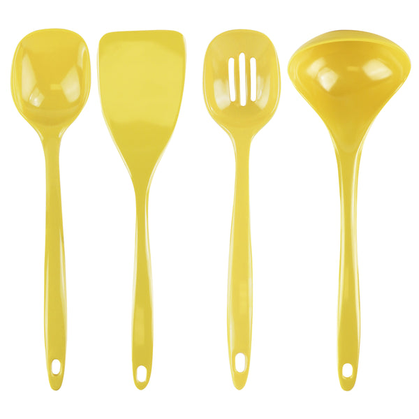 reston lloyd Calypso Basics BPA-Free Melamine Kitchen 4-Piece Food Grade Plastic Utensil Set with Spoon Spatula Ladle Slotted Spoon by Reston Lloyd Lemon