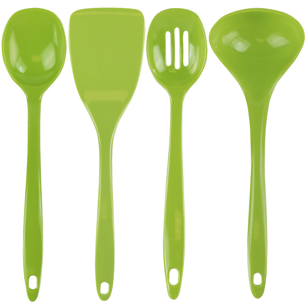 reston lloyd Calypso Basics BPA-Free Melamine Kitchen 4-Piece Food Grade Plastic Utensil Set with Spoon Spatula Ladle Slotted Spoon by Reston Lloyd Lime