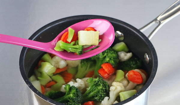 Reston Lloyd Calypso Basics BPA-Free Melamine Kitchen 4-Piece Food Grade Plastic Utensil Set With Spoon Spatula Ladle Slotted Spoon By Reston Lloyd Magenta