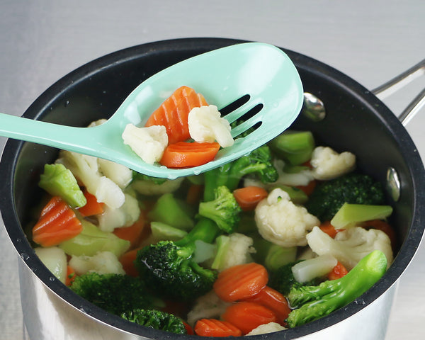 Reston Lloyd Calypso Basics BPA-Free Melamine Kitchen 4-Piece Food Grade Plastic Utensil Set With Spoon Spatula Ladle Slotted Spoon By Reston Lloyd Seafoam