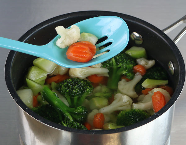 Reston Lloyd Calypso Basics BPA-Free Melamine Kitchen 4-Piece Food Grade Plastic Utensil Set With Spoon Spatula Ladle Slotted Spoon By Reston Lloyd Turquoise