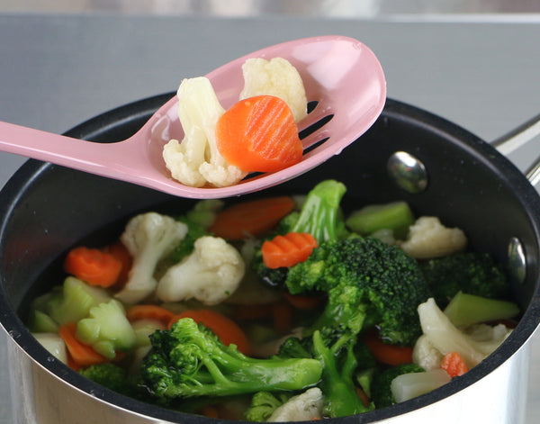 Reston Lloyd Calypso Basics BPA-Free Melamine Kitchen 4-Piece Food Grade Plastic Utensil Set With Spoon Spatula Ladle Slotted Spoon By Reston Lloyd Pink