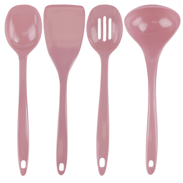 reston lloyd Calypso Basics BPA-Free Melamine Kitchen 4-Piece Food Grade Plastic Utensil Set with Spoon Spatula Ladle Slotted Spoon by Reston Lloyd Pink