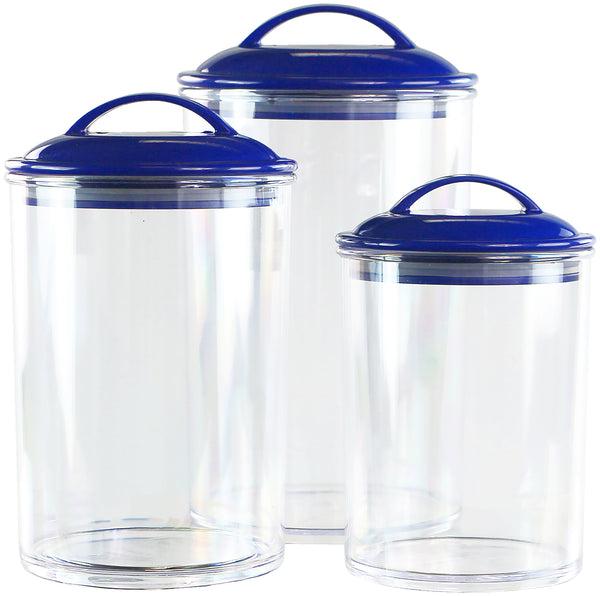 Reston Lloyd Calypso Basics By Reston Lloyd Acrylic Storage Canisters Set Of 3 - Indigo