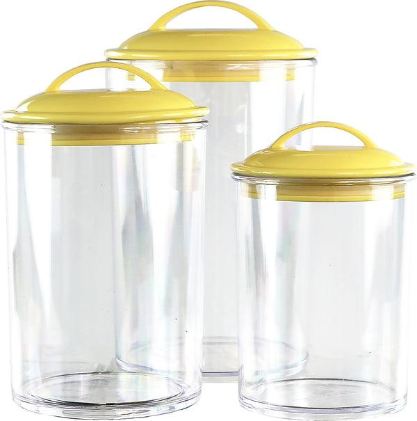 Reston Lloyd Calypso Basics By Reston Lloyd Acrylic Storage Canisters Set Of 3 - Lemon