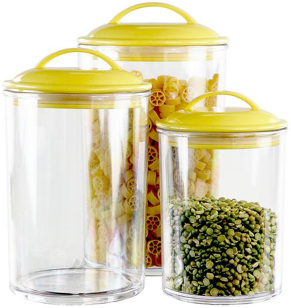 reston lloyd Calypso Basics by Reston Lloyd Acrylic Storage Canisters Set of 3 - Lemon