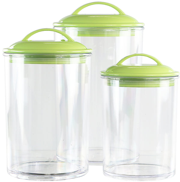 Reston Lloyd Calypso Basics By Reston Lloyd Acrylic Storage Canisters Set Of 3 - Lime