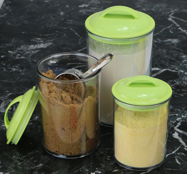 Reston Lloyd Calypso Basics By Reston Lloyd Acrylic Storage Canisters Set Of 3 - Lime