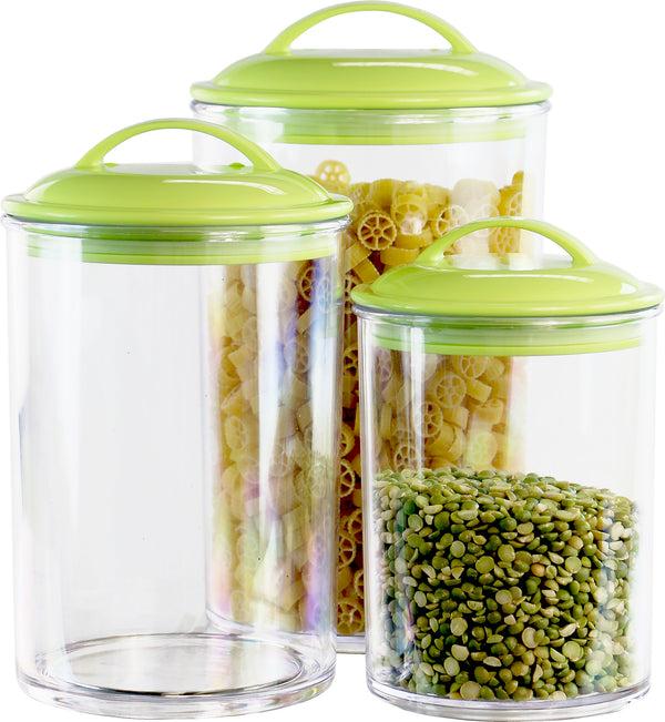 reston lloyd Calypso Basics by Reston Lloyd Acrylic Storage Canisters Set of 3 - Lime