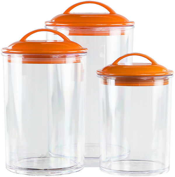 Reston Lloyd Calypso Basics By Reston Lloyd Acrylic Storage Canisters Set Of 3 - Orange