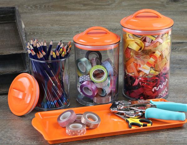 Reston Lloyd Calypso Basics By Reston Lloyd Acrylic Storage Canisters Set Of 3 - Orange