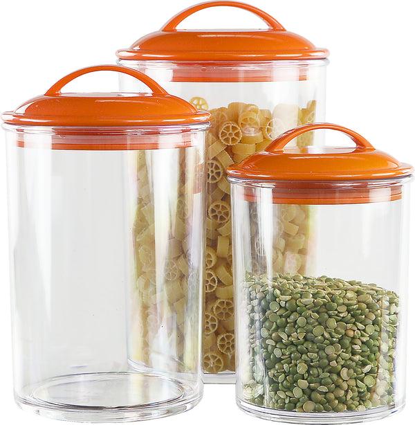 reston lloyd Calypso Basics by Reston Lloyd Acrylic Storage Canisters Set of 3 - Orange