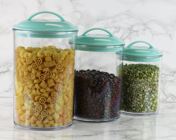 Reston Lloyd Calypso Basics By Reston Lloyd Acrylic Storage Canisters Set Of 3 - Seafoam