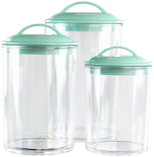 Reston Lloyd Calypso Basics By Reston Lloyd Acrylic Storage Canisters Set Of 3 - Seafoam