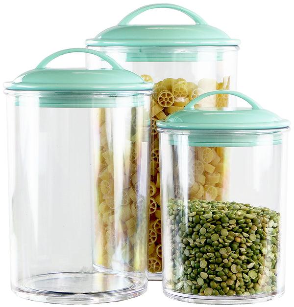 reston lloyd Calypso Basics by Reston Lloyd Acrylic Storage Canisters Set of 3 - Seafoam