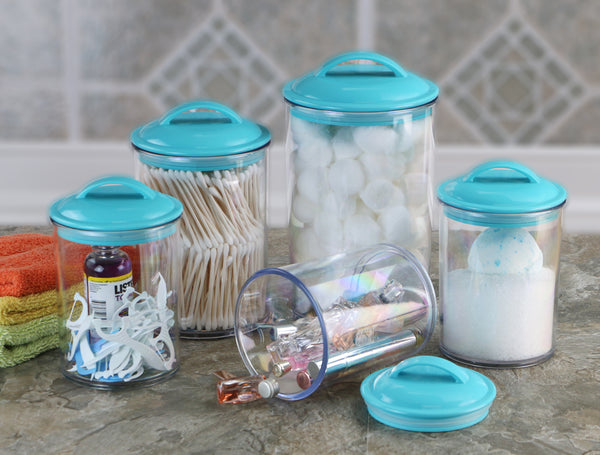 Reston Lloyd Calypso Basics By Reston Lloyd Acrylic Storage Canisters Set Of 3 - Turquoise