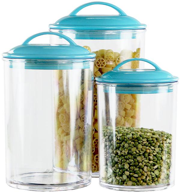 reston lloyd Calypso Basics by Reston Lloyd Acrylic Storage Canisters Set of 3 - Turquoise