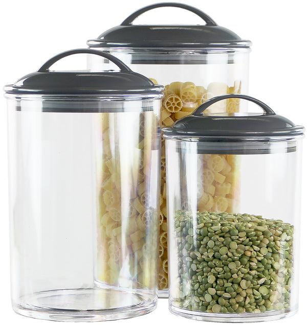 reston lloyd Calypso Basics by Reston Lloyd Acrylic Storage Canisters Set of 3 - Charcoal