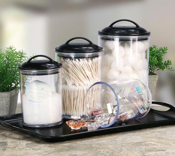 Reston Lloyd Calypso Basics By Reston Lloyd Acrylic Storage Canisters Set Of 3 - Black