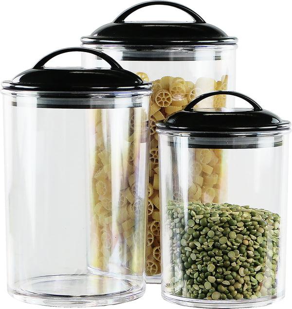 reston lloyd Calypso Basics by Reston Lloyd Acrylic Storage Canisters Set of 3 - Black