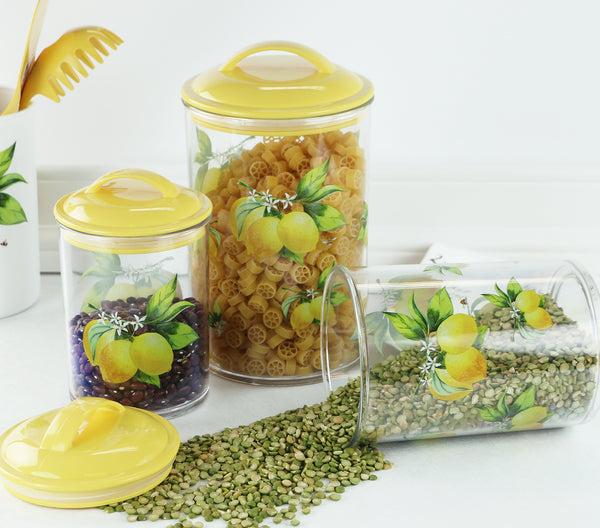 Reston Lloyd Calypso Basics By Reston Lloyd Acrylic Storage Canisters Set Of 3 - Fresh Lemons
