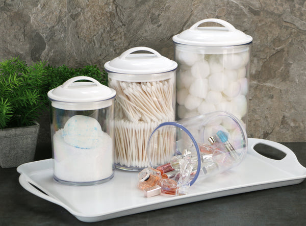 Reston Lloyd Calypso Basics By Reston Lloyd Acrylic Storage Canisters Set Of 3 - White