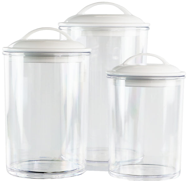 Reston Lloyd Calypso Basics By Reston Lloyd Acrylic Storage Canisters Set Of 3 - White