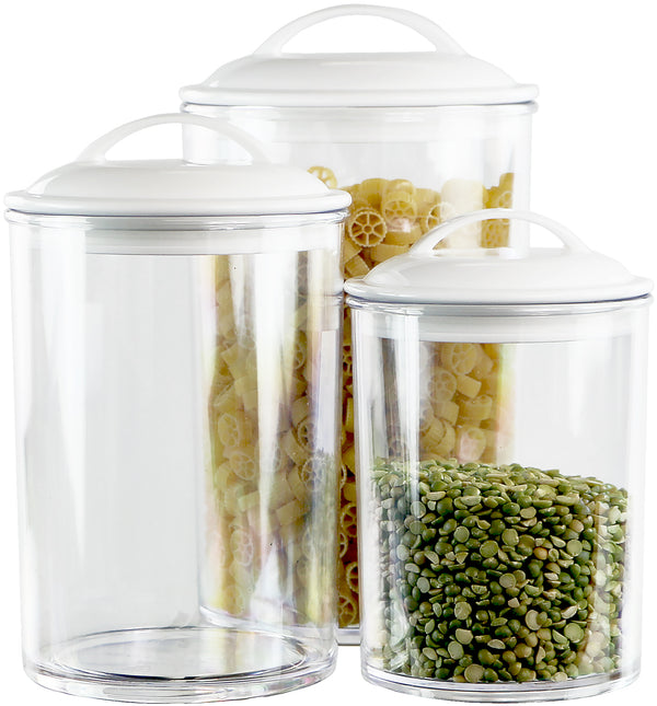 reston lloyd Calypso Basics by Reston Lloyd Acrylic Storage Canisters Set of 3 - White