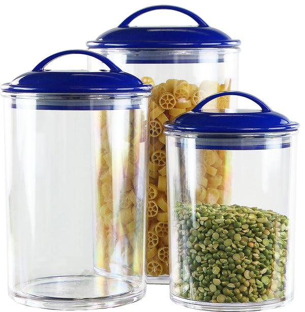 reston lloyd Calypso Basics by Reston Lloyd Acrylic Storage Canisters Set of 3 - Indigo