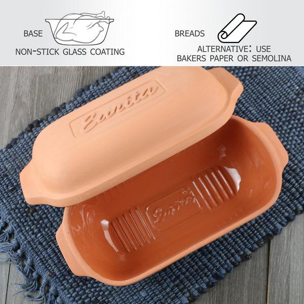 Reston Lloyd Eurita Clay Loaf Pan With Lid 2 Quarts