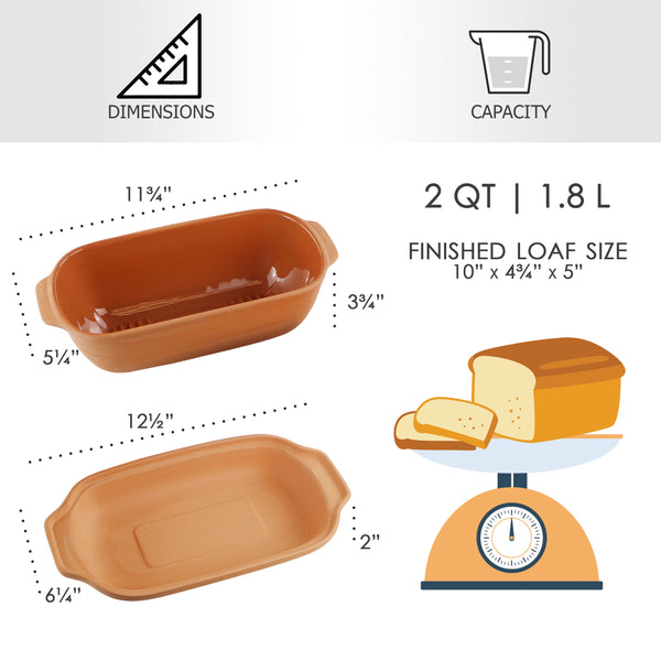 Reston Lloyd Eurita Clay Loaf Pan With Lid 2 Quarts