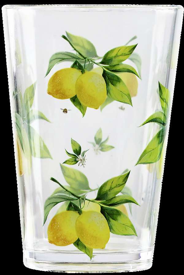 Reston Lloyd Fresh Lemons Acrylic Drinkware 8oz Juice Glass Set Of 6