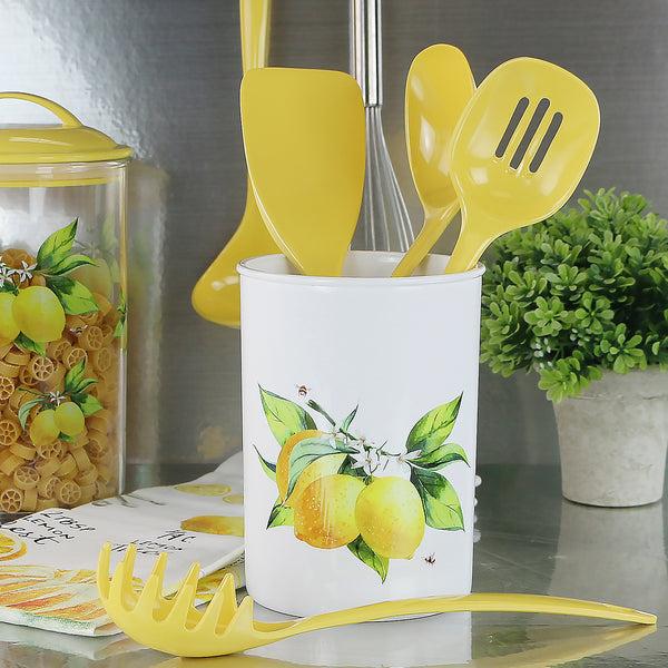 Reston Lloyd Large Plastic Utensil Holder Fresh Lemons