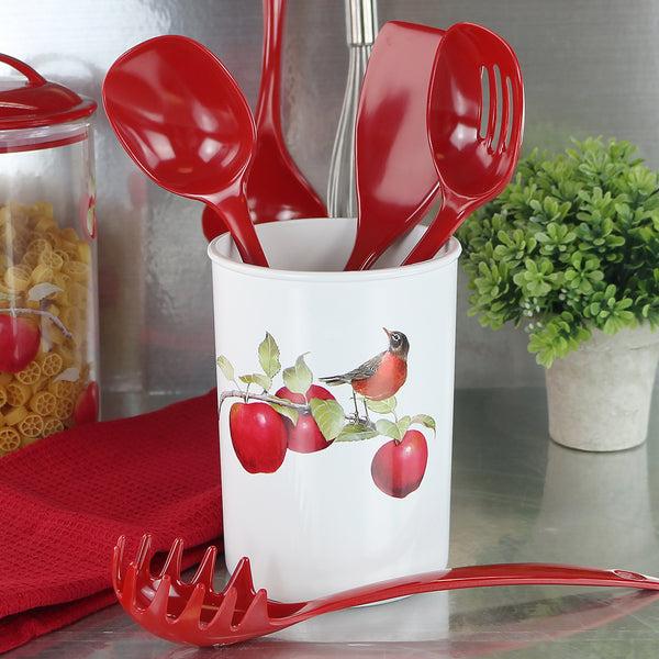 Reston Lloyd Large Plastic Utensil Holder Harvest Apples