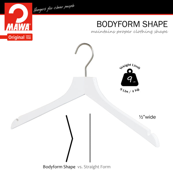 Reston Lloyd Metropolis Series Bodyform Shirt With Shoulder Notches Hanger Profi 45/RE White Silver Hook