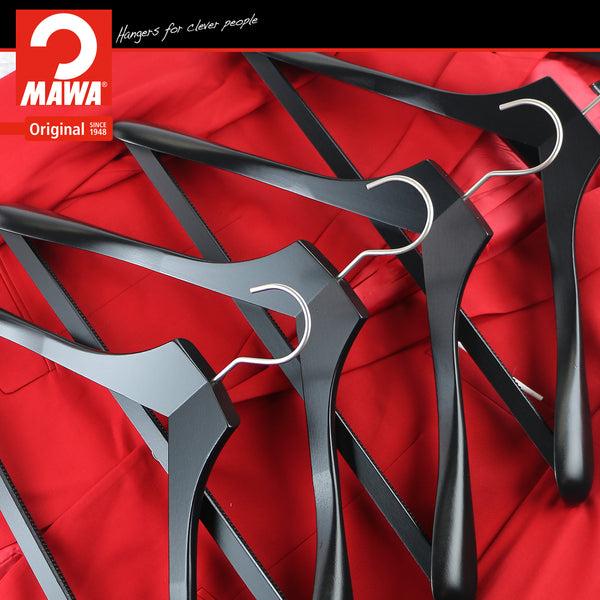 Reston Lloyd Metropolis Series Bodyform Wide Shoulder Coat Hanger With Pant Bar Profi 45/SV/HRS Black Silver Hook