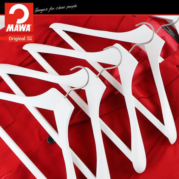 Reston Lloyd Metropolis Series Bodyform Wide Shoulder Coat Hanger With Pant Bar Profi 45/SV/HRS White Silver Hook