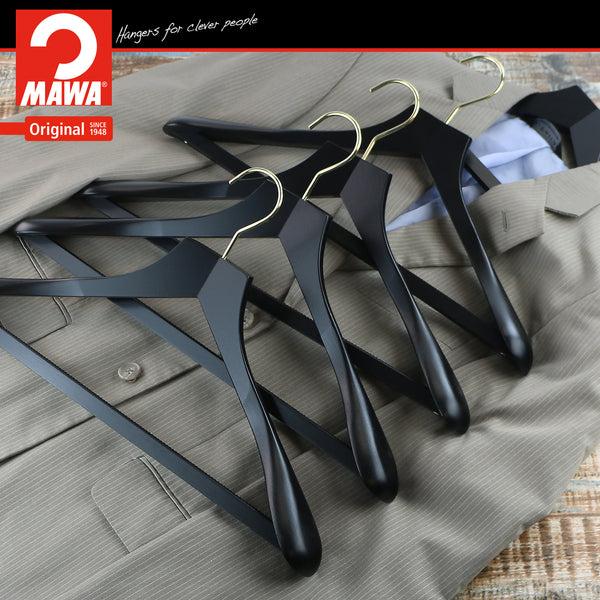 Reston Lloyd Metropolis Series Bodyform Wide Shoulder Coat Hanger With Pant Bar Profi 45/SV/HRS Black Gold Hook