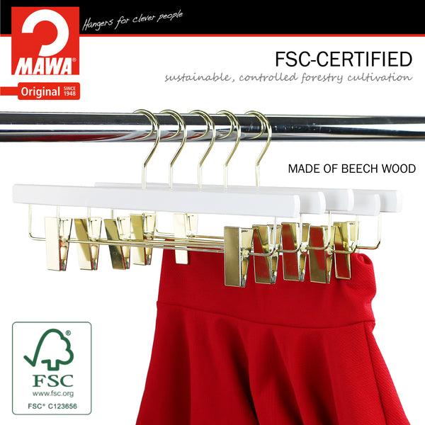 Reston Lloyd Metropolis Series Pant & Skirt Hanger With Adjustable Clips Trend 40D White Gold Hook