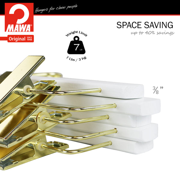 Reston Lloyd Metropolis Series Pant & Skirt Hanger With Adjustable Clips Trend 40D White Gold Hook