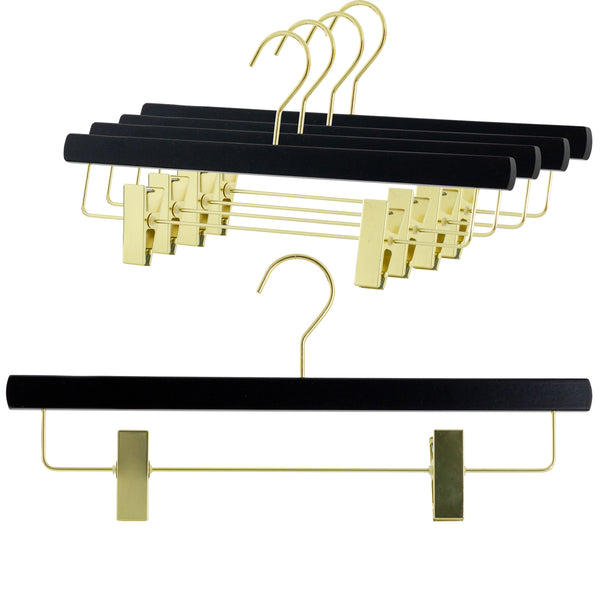 reston lloyd Metropolis Series Pant & Skirt Hanger with Adjustable Clips Trend 40D Black Gold Hook