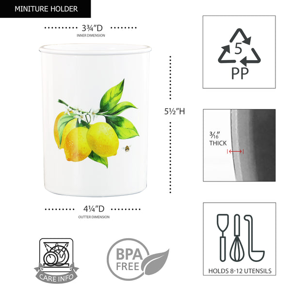 Reston Lloyd Mini Plastic Utensil Holder Fresh Lemon