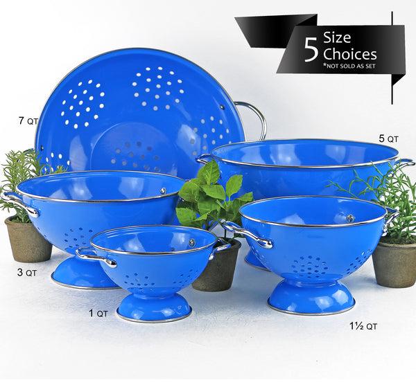 reston lloyd Powder Coated Colanders Various Sizes Azure