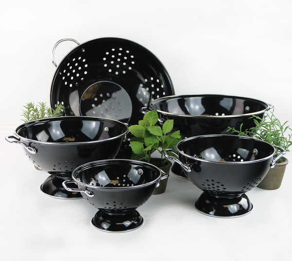reston lloyd Powder Coated Colanders Various Sizes Black