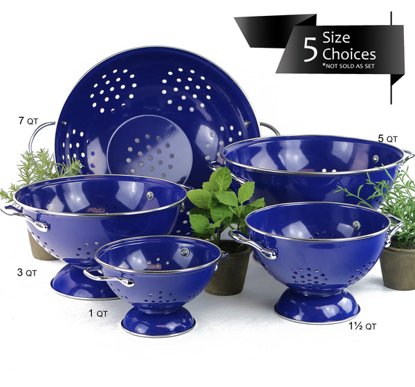 reston lloyd Powder Coated Colanders Various Sizes Indigo
