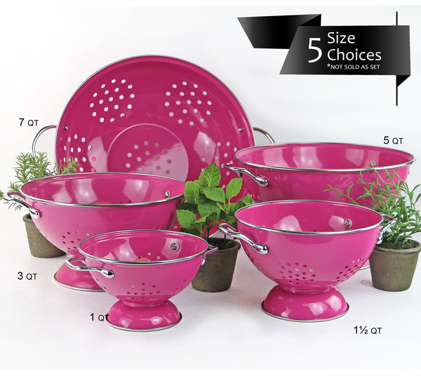 reston lloyd Powder Coated Colanders Various Sizes Magenta