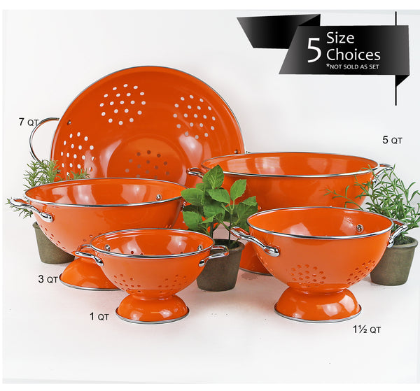 reston lloyd Powder Coated Colanders Various Sizes Orange