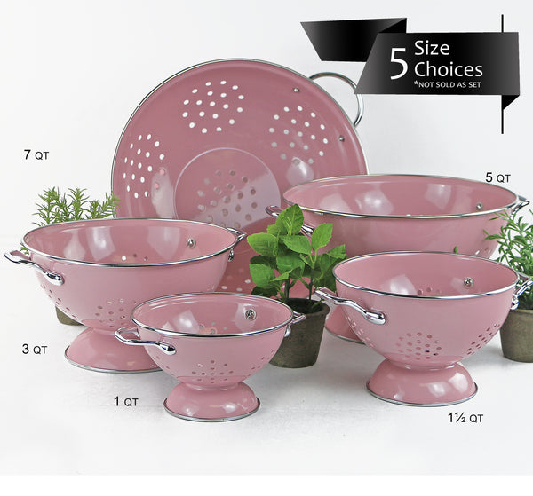 reston lloyd Powder Coated Colanders Various Sizes Pink