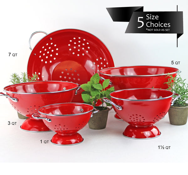 reston lloyd Powder Coated Colanders Various Sizes Red