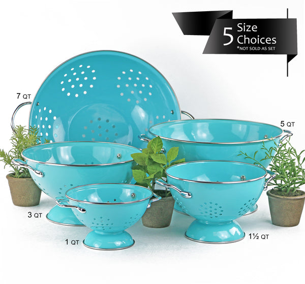 reston lloyd Powder Coated Colanders Various Sizes Turquoise